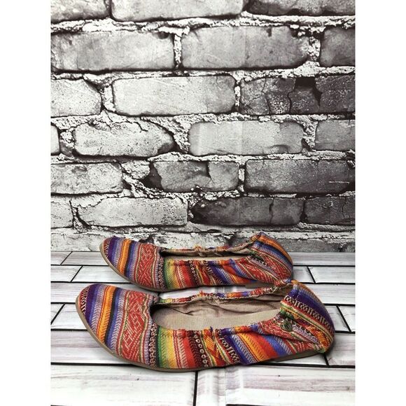 Minnetonka Multicolor Serape Fabric Ballet Flats Shoes Women’s Sz 6.5M US/37EU - Picture 1 of 16